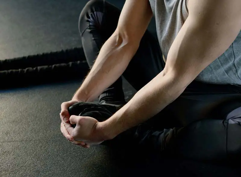 Man stretching his legs